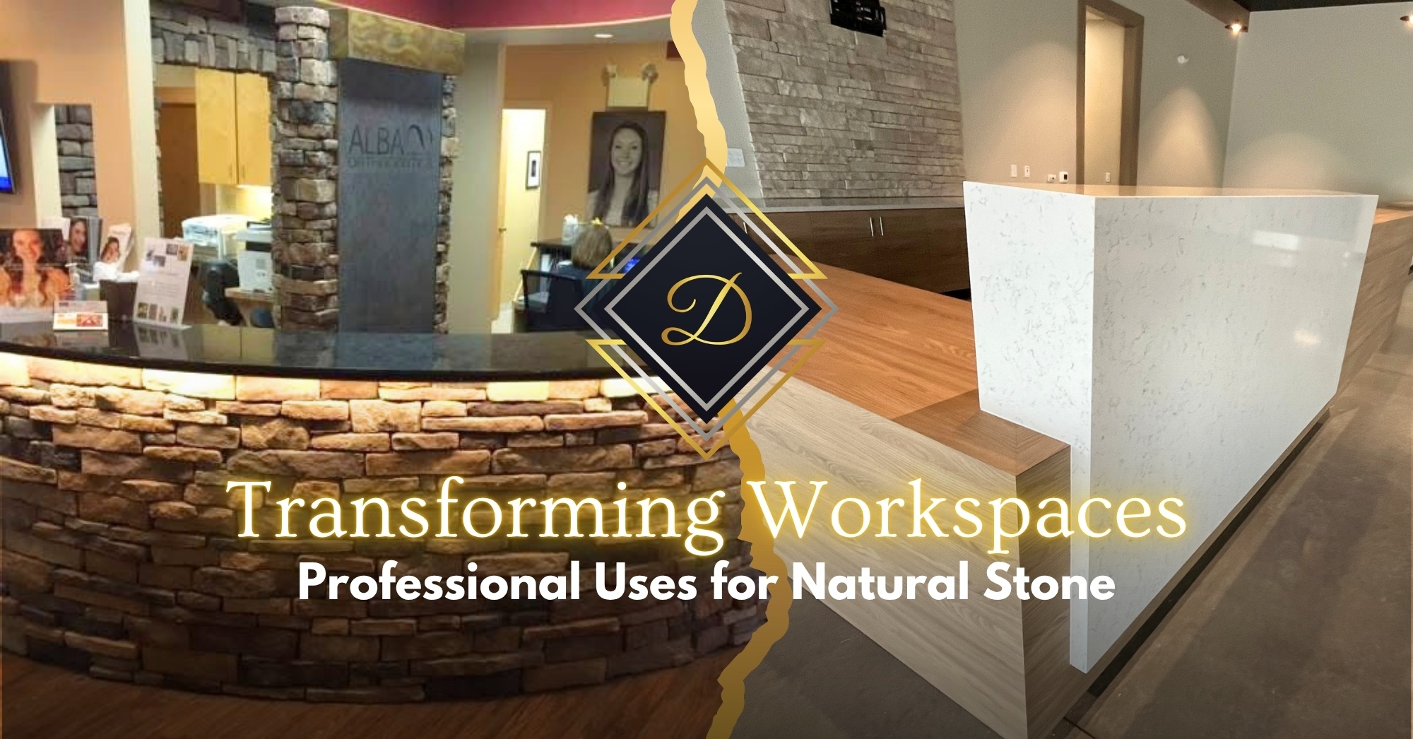 Down East Granite April Blog Post Image: Transforming Workspaces with Professional Uses for Natural Stone